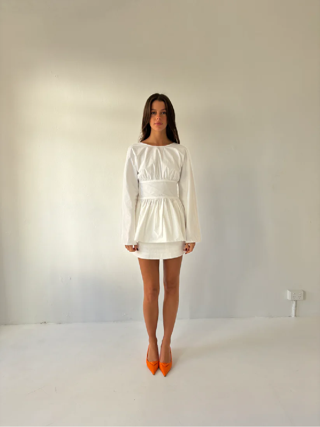 The Long Sleeve Rhoe Top in White