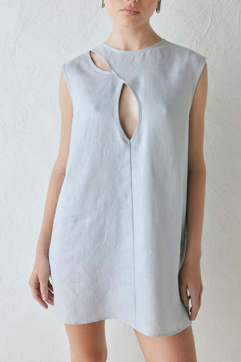 Sleeveless Hollow - out Short Dress