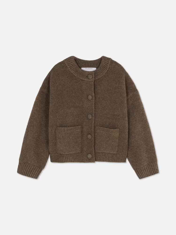 Cropped Single - Breasted Knit Cardigan