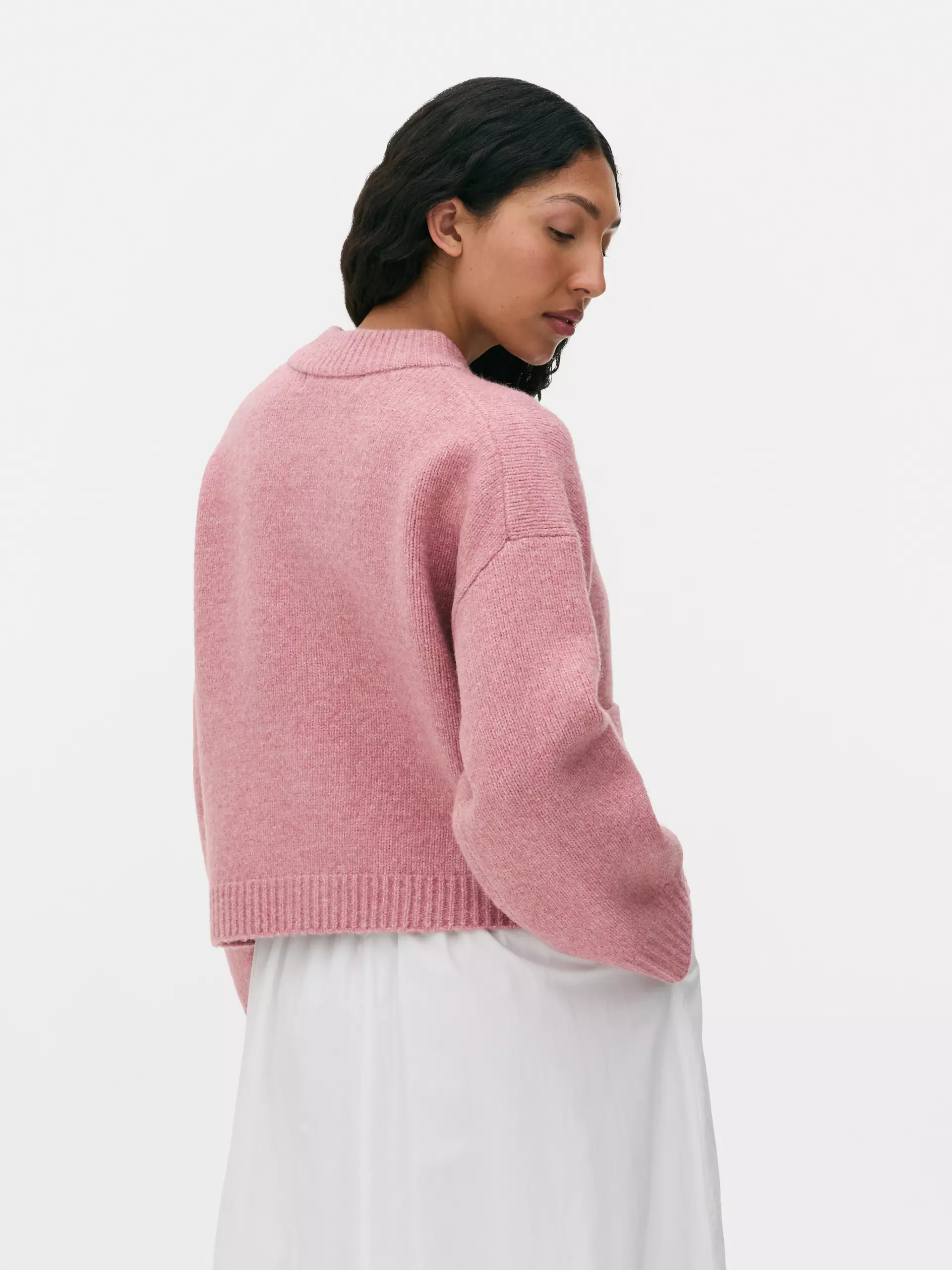 Cropped Single - Breasted Knit Cardigan