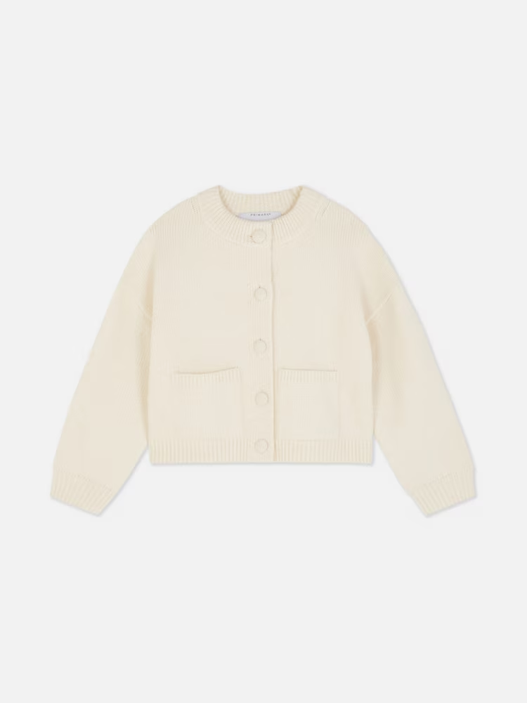 Cropped Single - Breasted Knit Cardigan