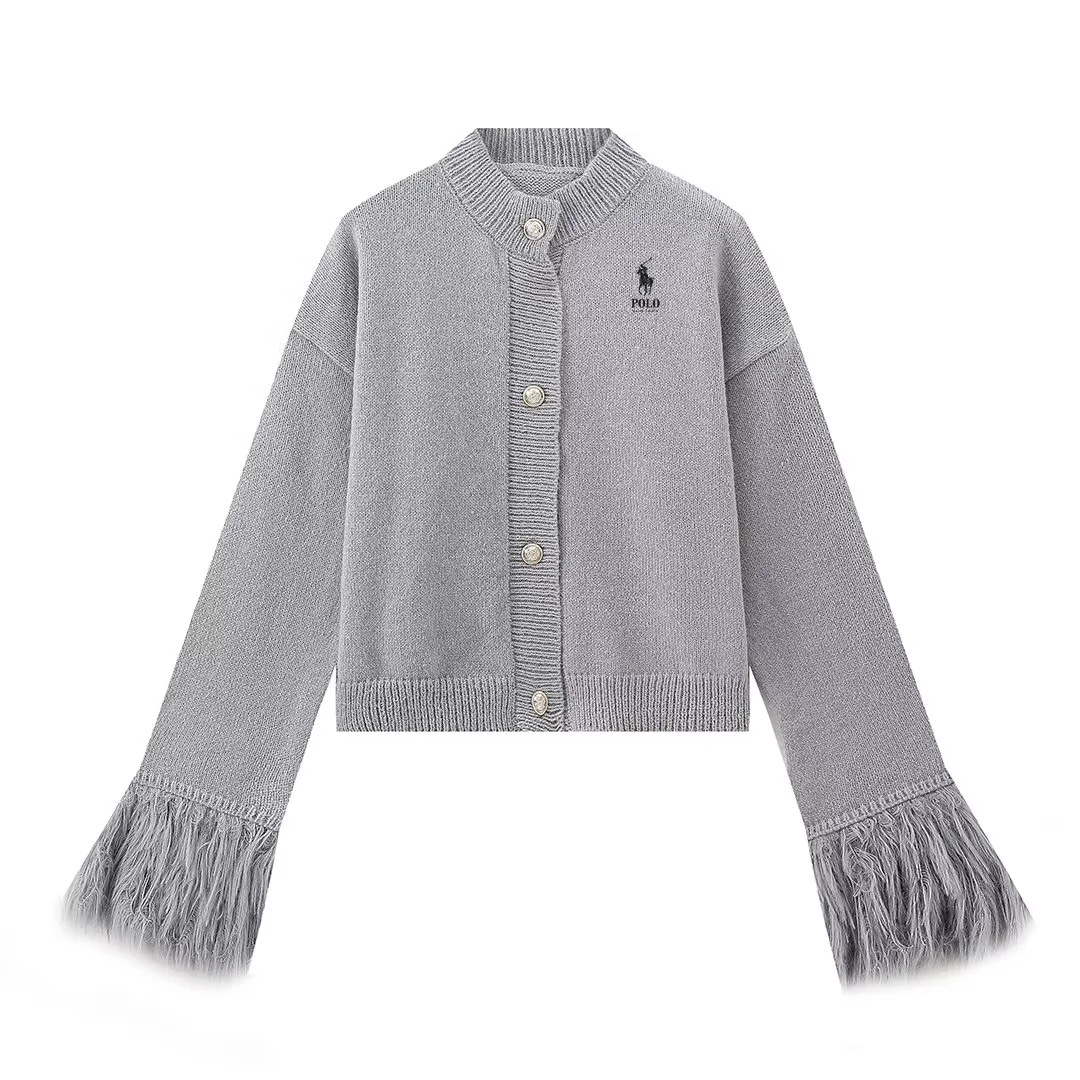 Fringe - Sleeve Knit Cardigan