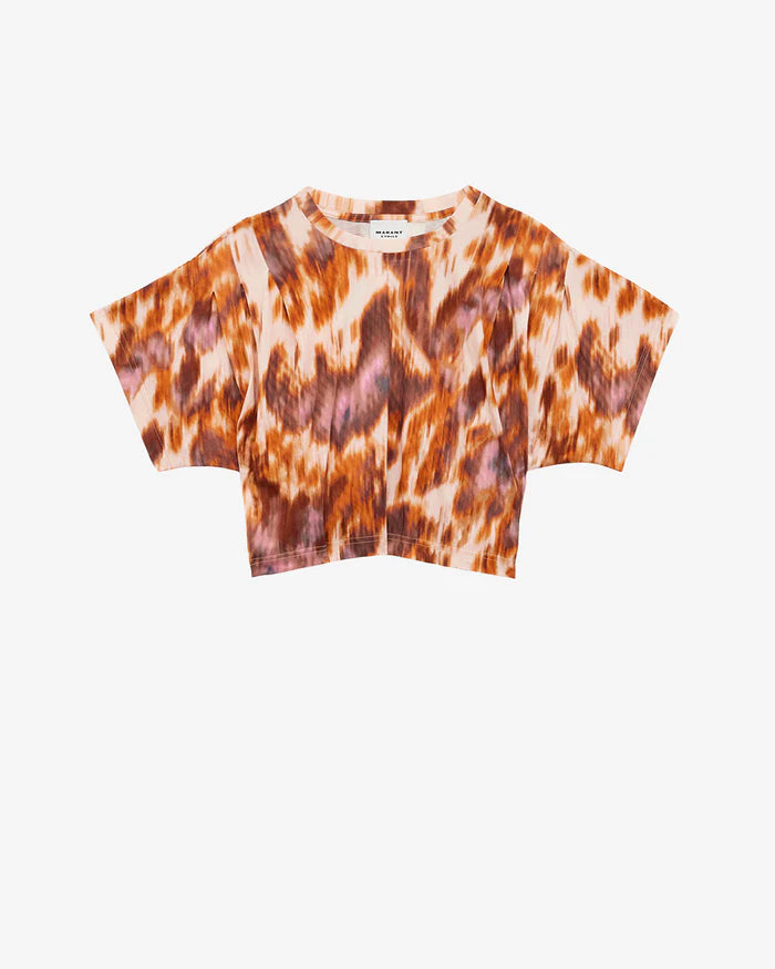 Colorful Leopard - Print Cropped T - Shirt