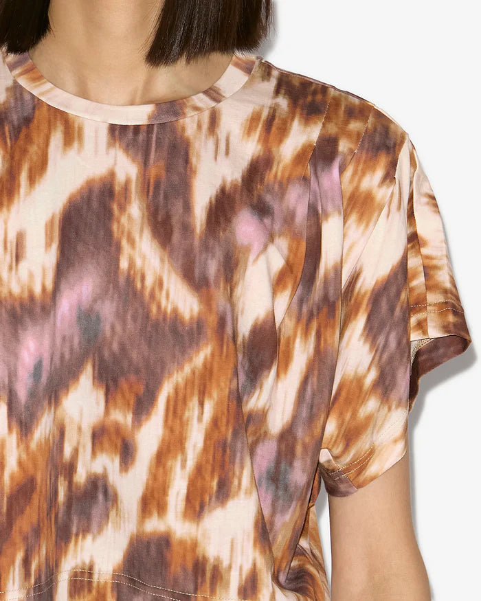 Colorful Leopard - Print Cropped T - Shirt