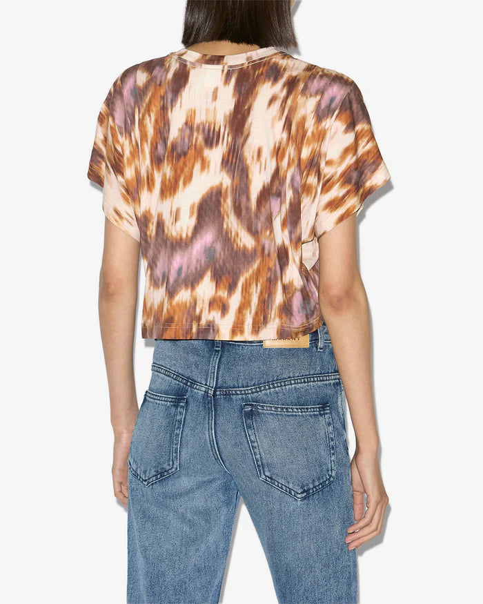 Colorful Leopard - Print Cropped T - Shirt