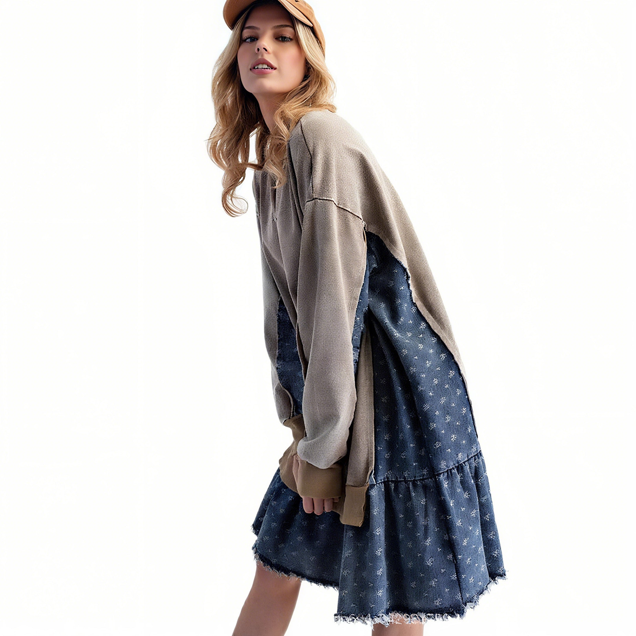 Denim - Patched Vintage Sweatshirt