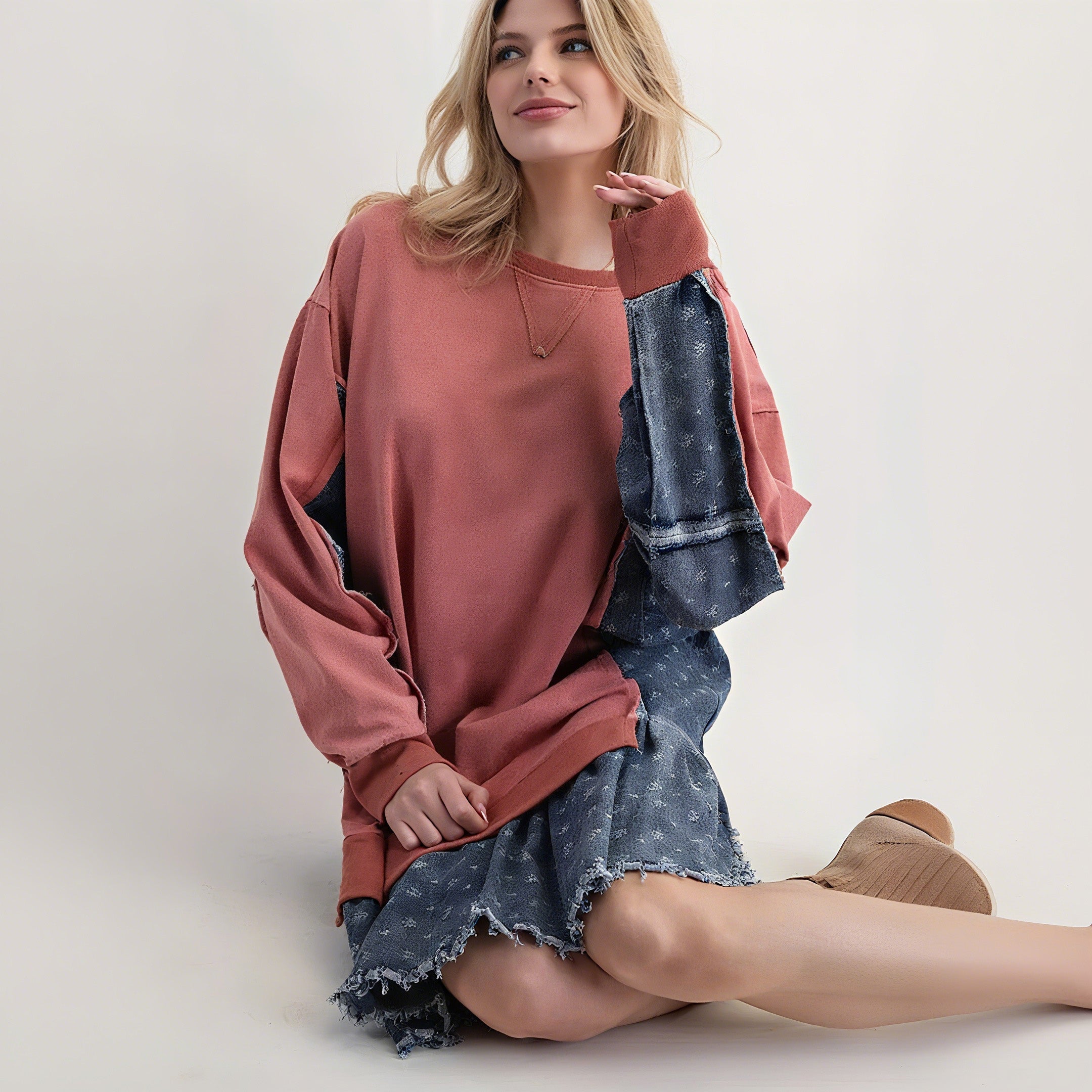 Denim - Patched Vintage Sweatshirt