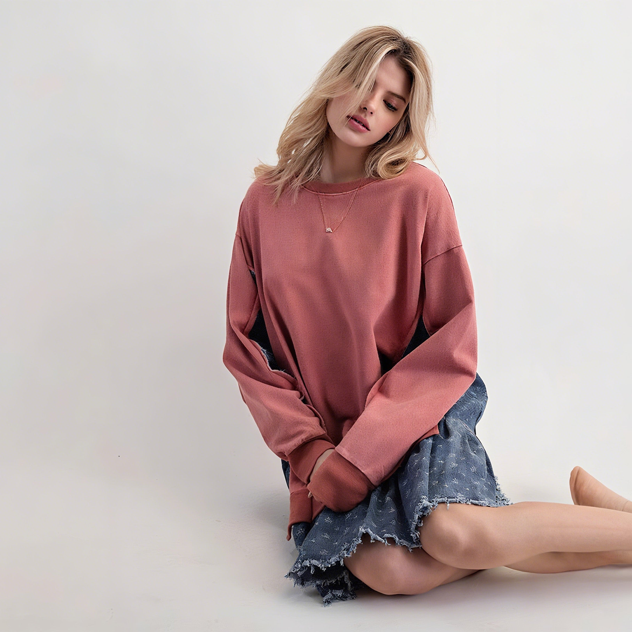 Denim - Patched Vintage Sweatshirt