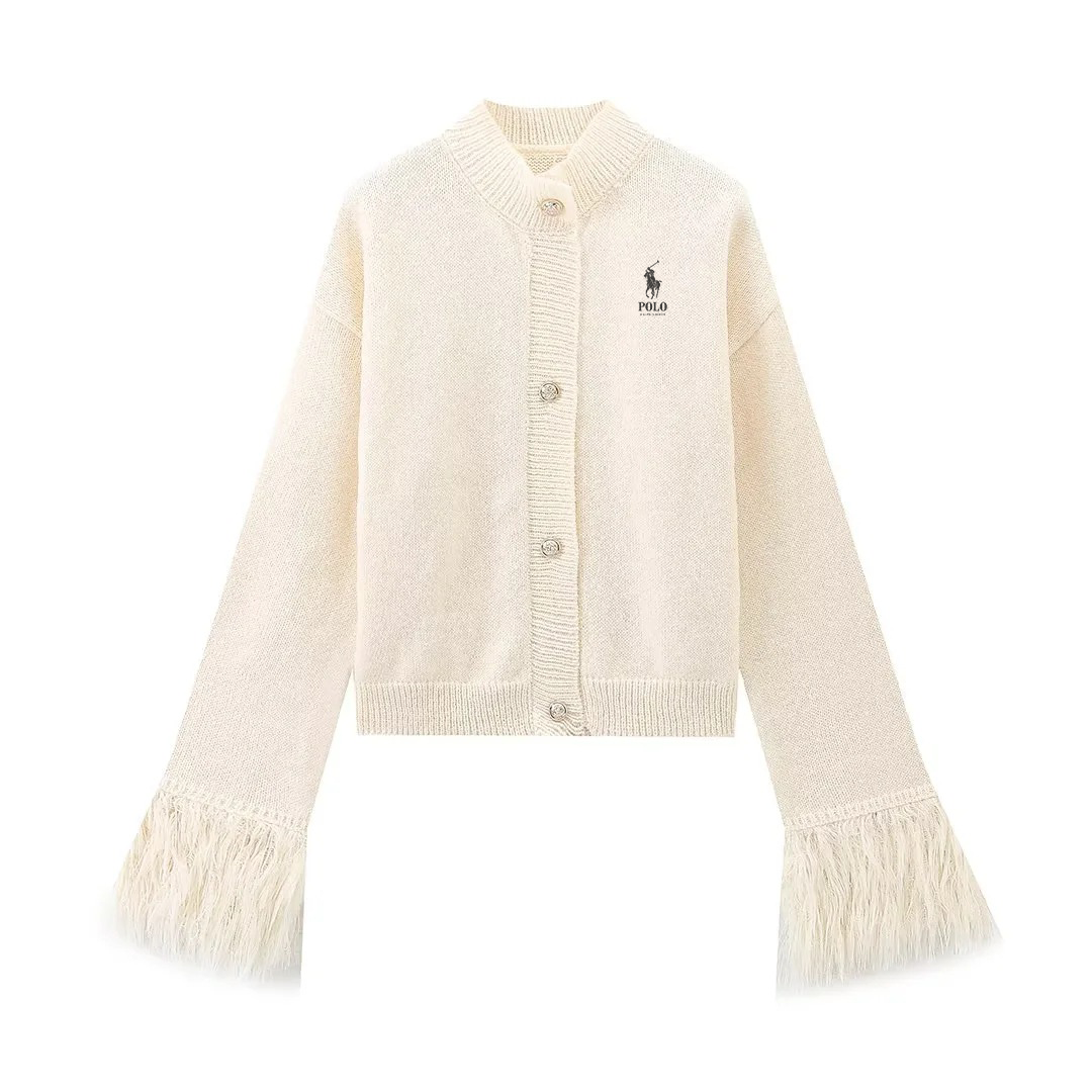 Fringe - Sleeve Knit Cardigan