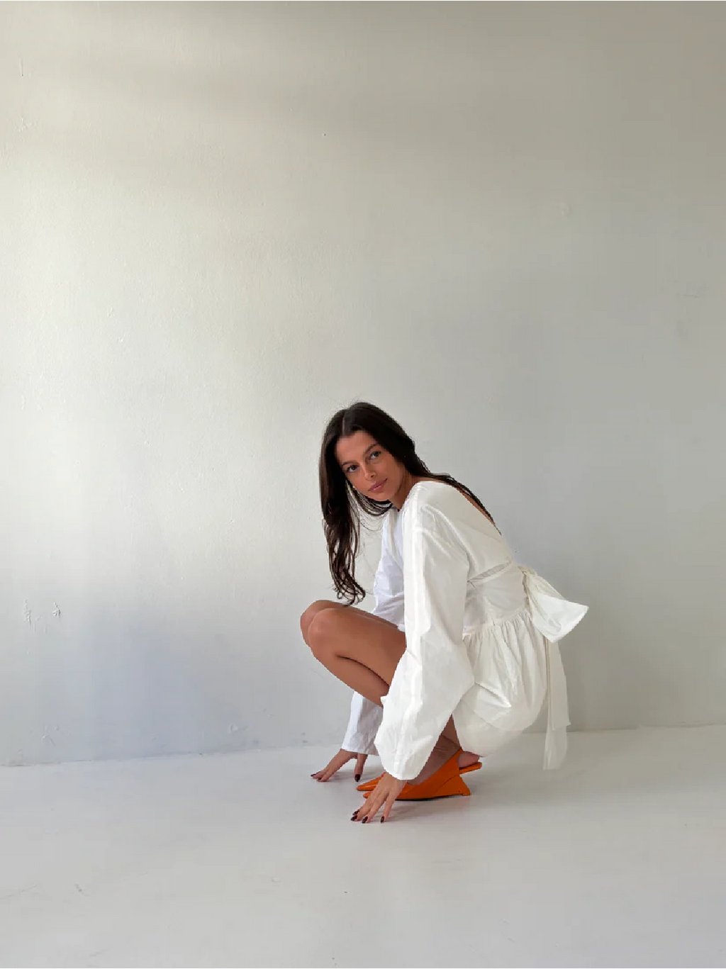The Long Sleeve Rhoe Top in White