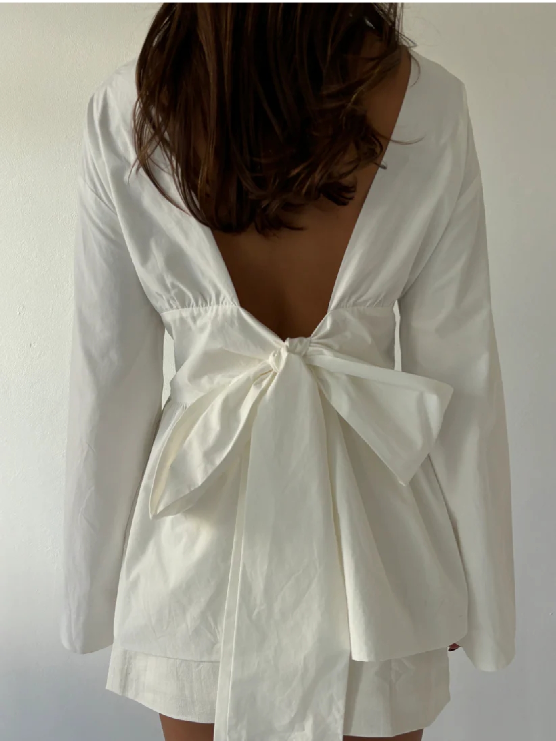 The Long Sleeve Rhoe Top in White
