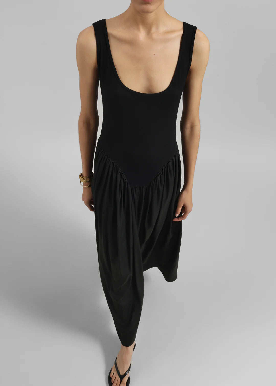 Minimalist U - Neck Patchwork Maxi Dress Series