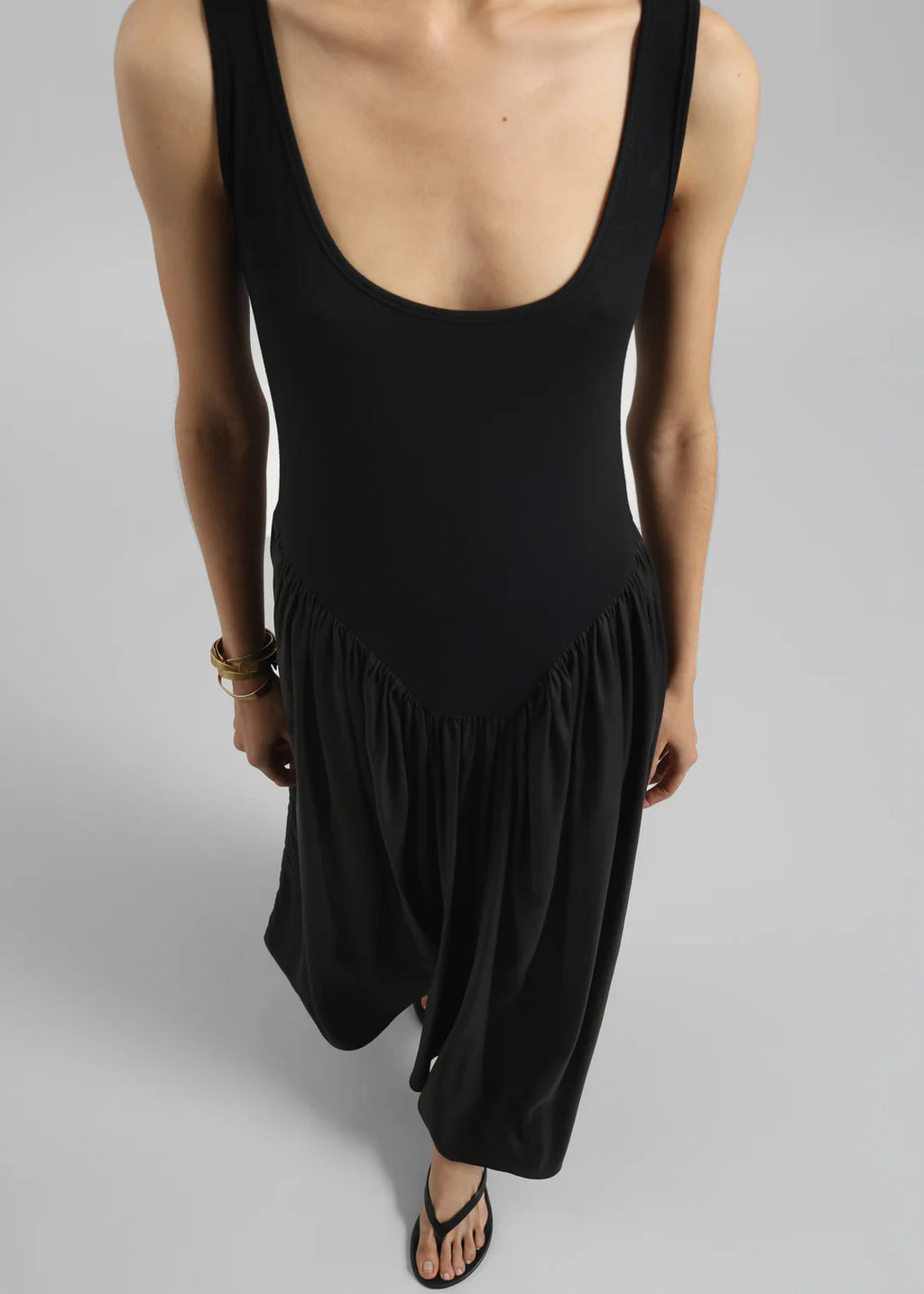 Minimalist U - Neck Patchwork Maxi Dress Series