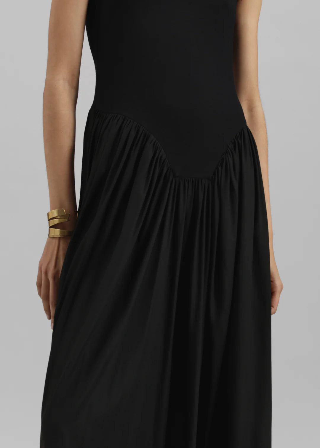 Minimalist U - Neck Patchwork Maxi Dress Series