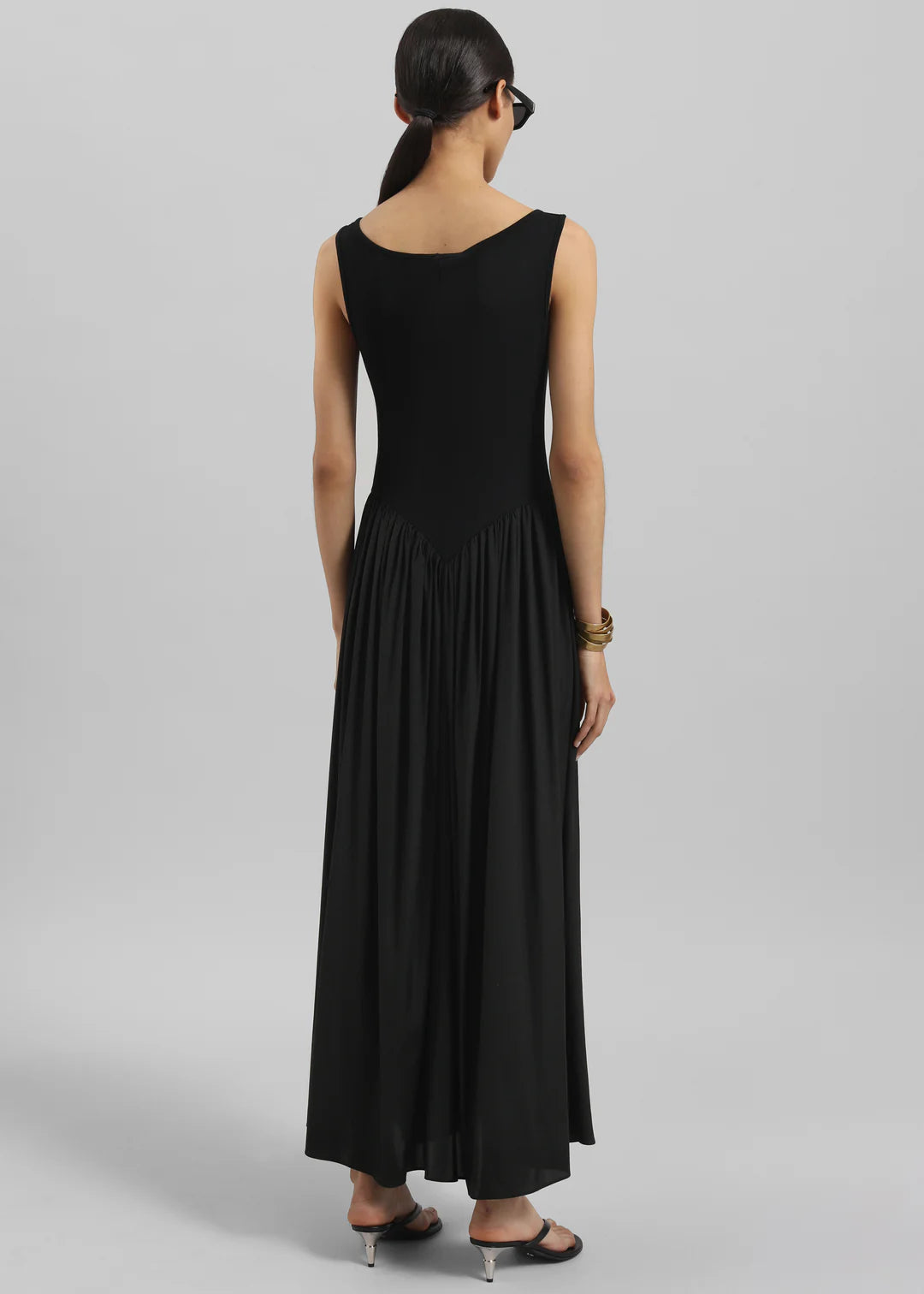 Minimalist U - Neck Patchwork Maxi Dress Series