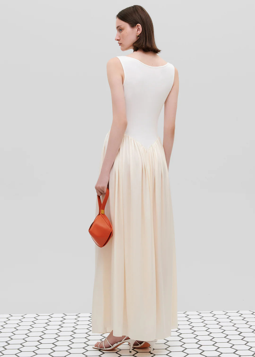 Minimalist U - Neck Patchwork Maxi Dress Series