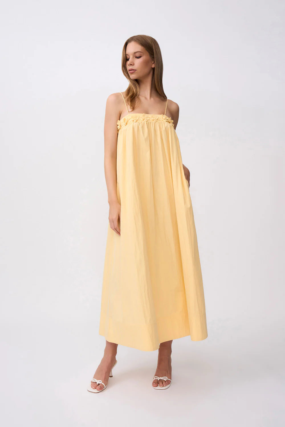 Sunshine Bloom Spaghetti - Strap Maxi Dress