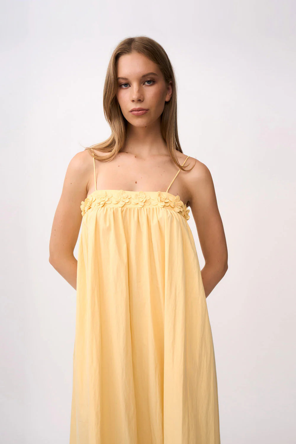 Sunshine Bloom Spaghetti - Strap Maxi Dress