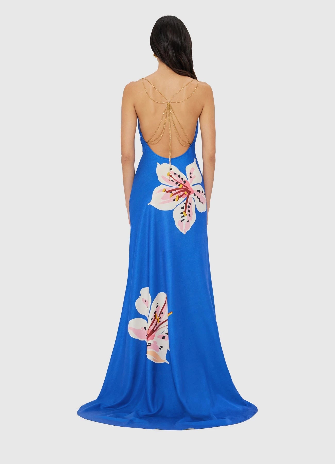 Imogen Gown – Lily Print in Cobalt