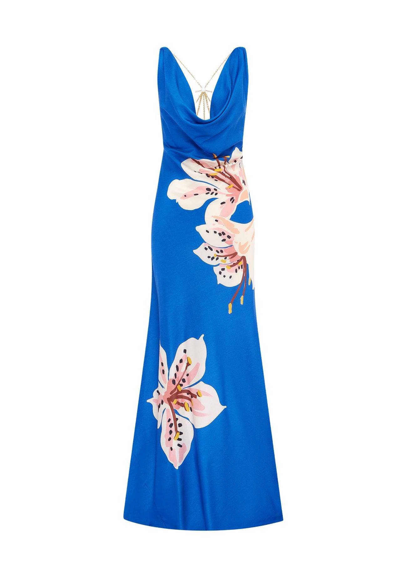 Imogen Gown – Lily Print in Cobalt