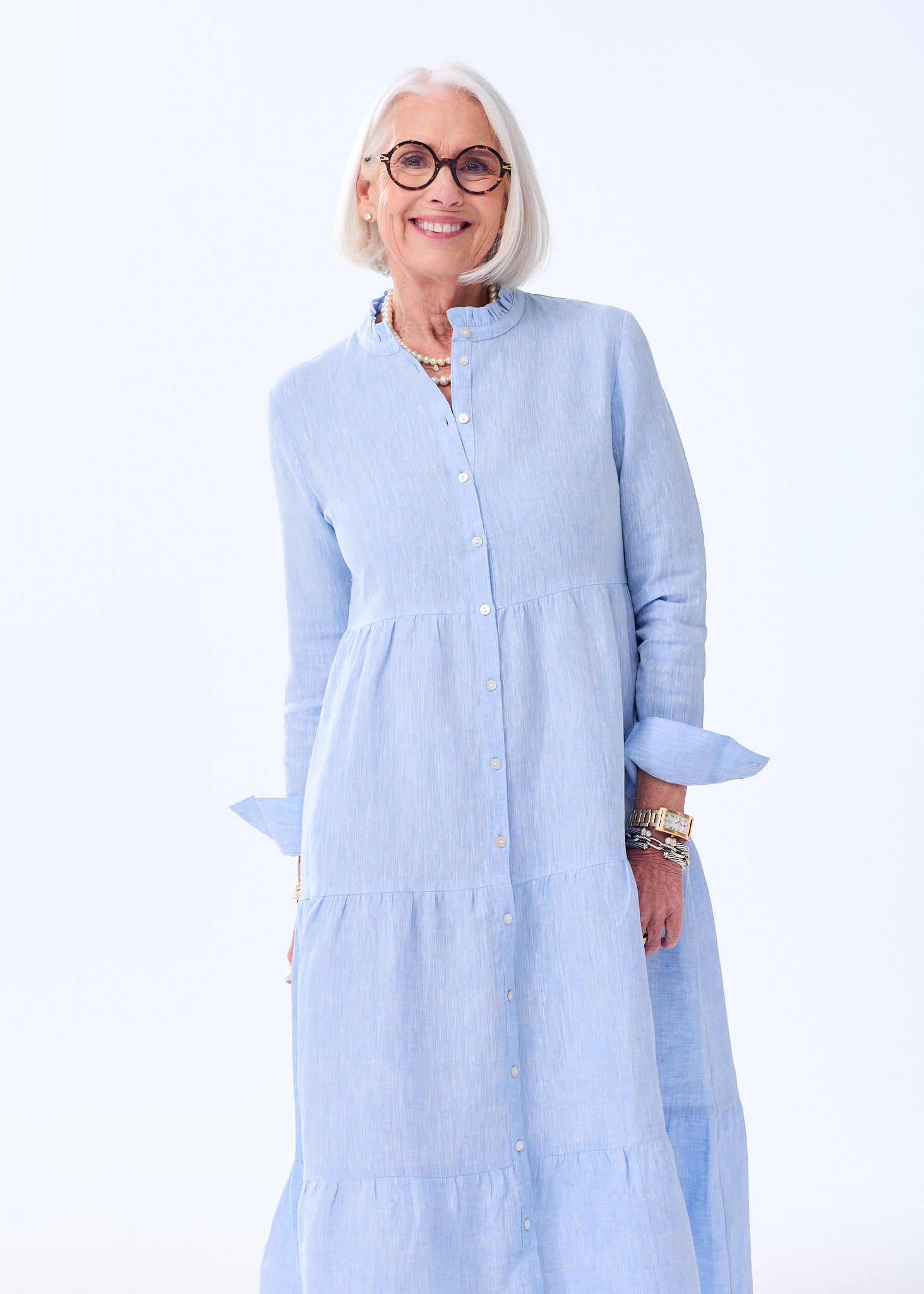 The Linen Tiered Midi Dress - Sale