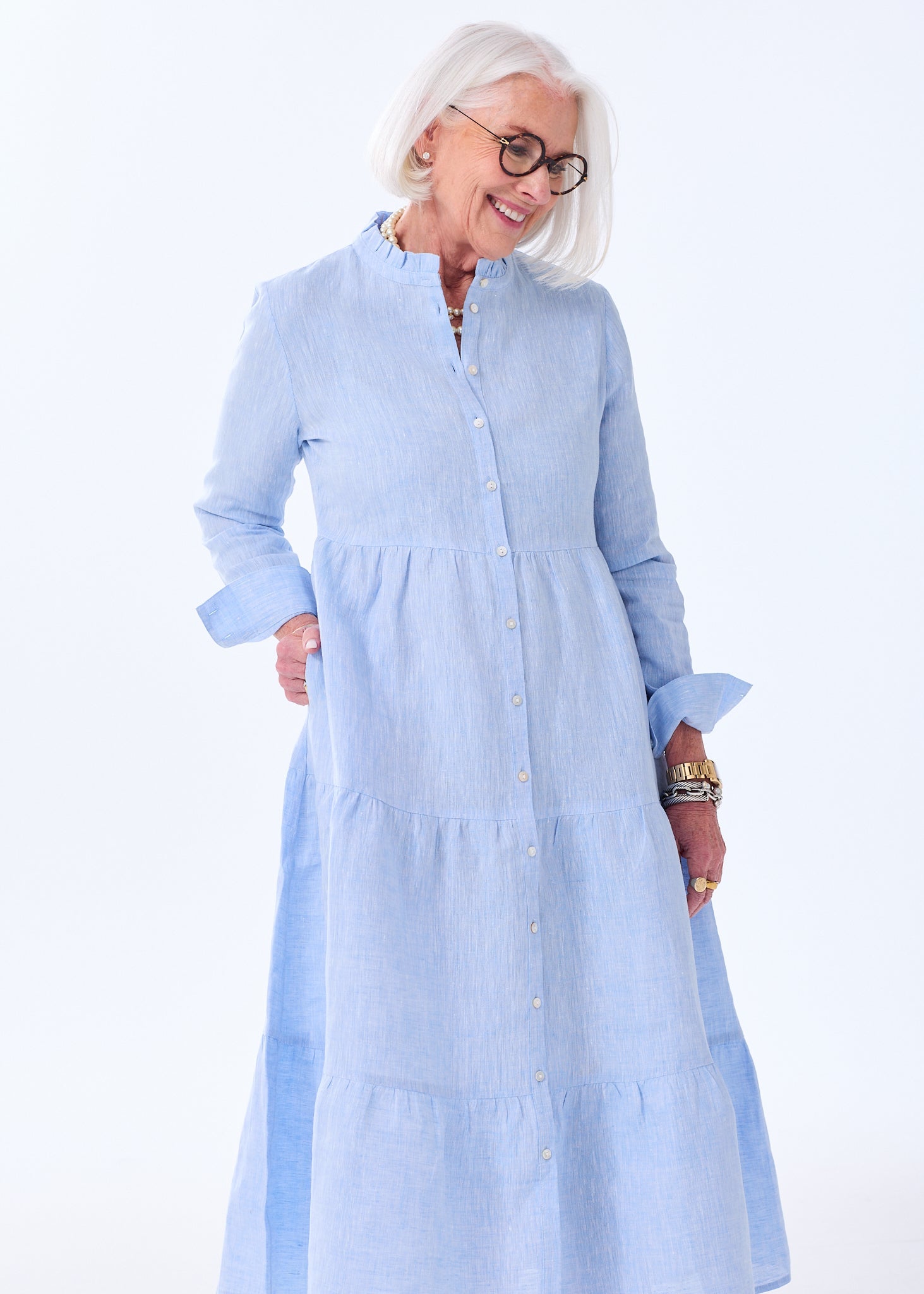 The Linen Tiered Midi Dress - Sale