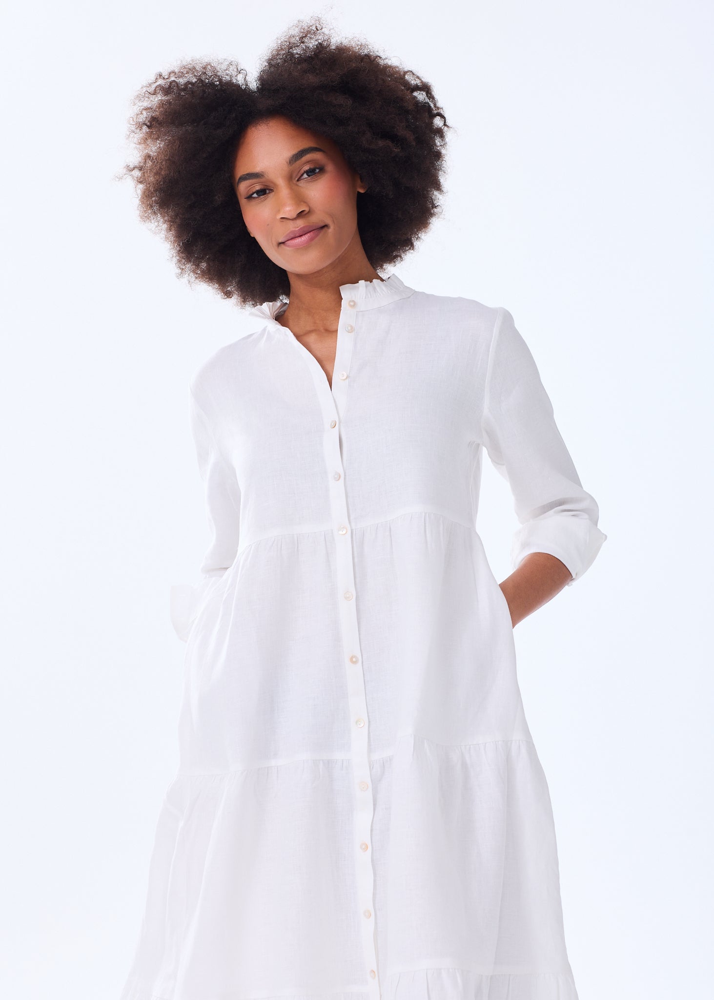 The Linen Tiered Midi Dress - Sale