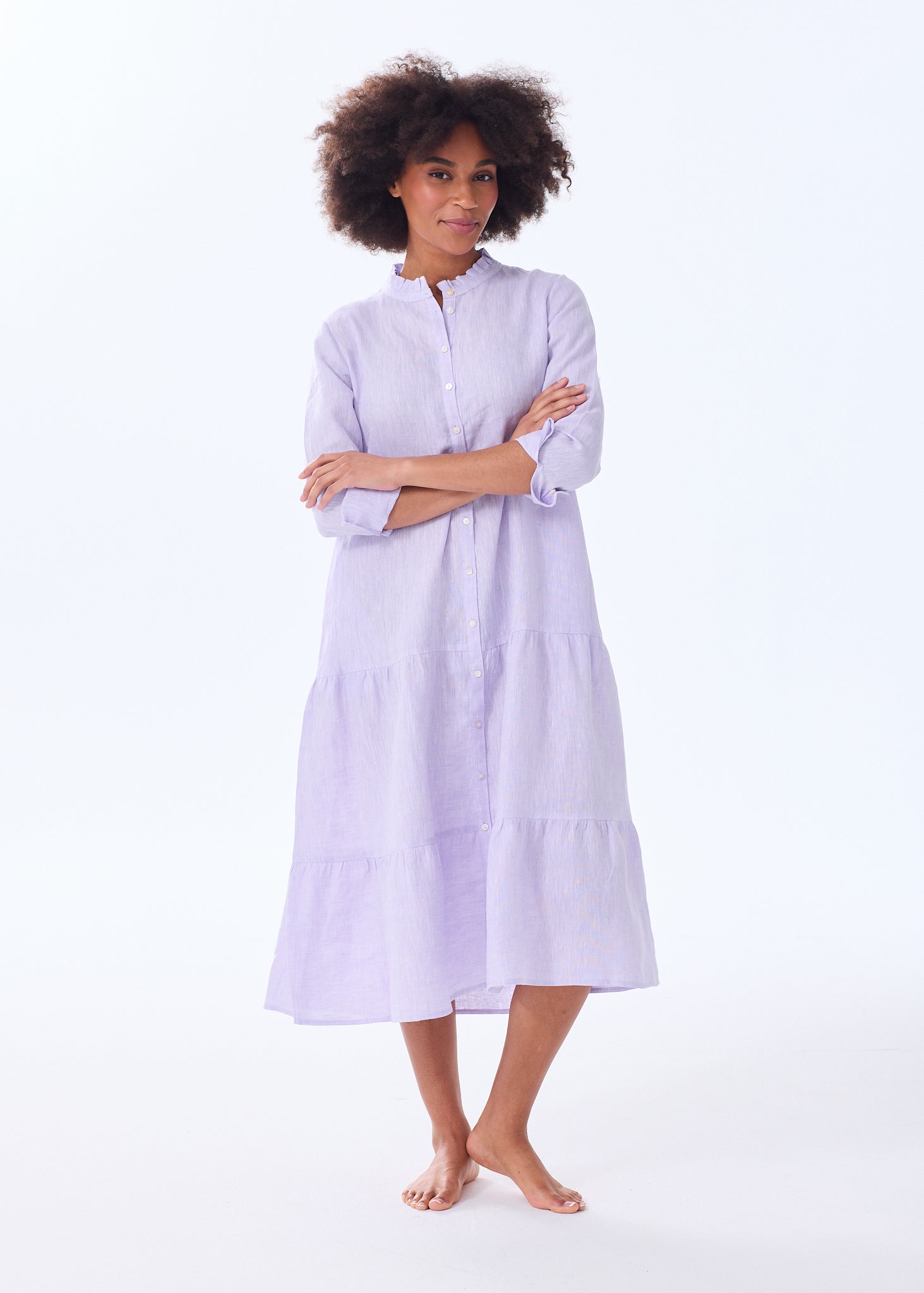 The Linen Tiered Midi Dress - Sale