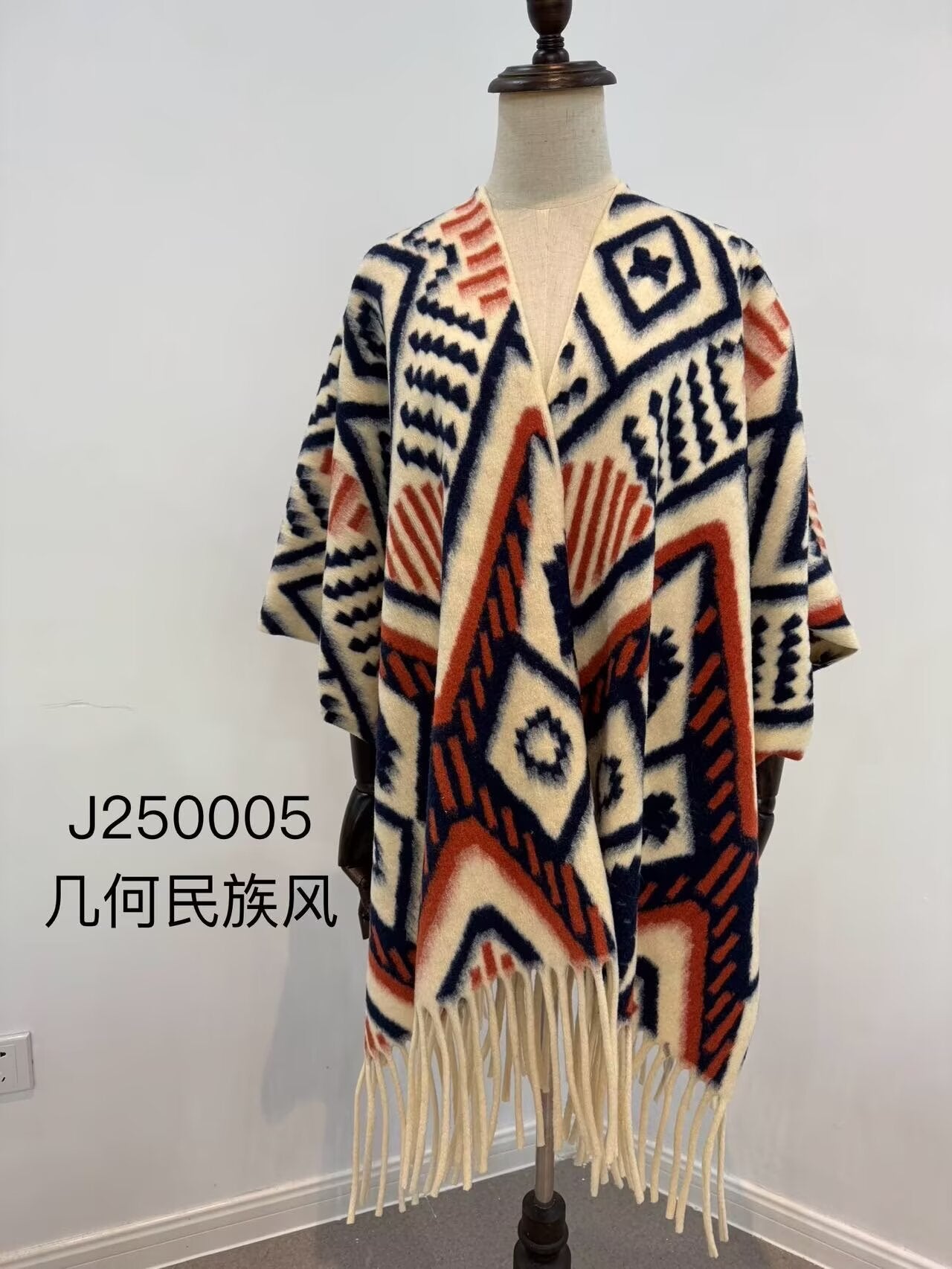 New Ink Painting Shawl High-End Travel Decoration Exterior Shawl Long Retro Cloak Tassel Cloak