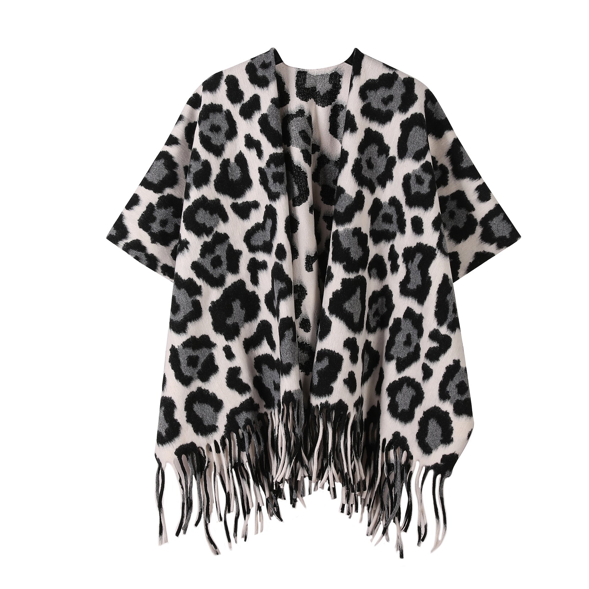 New Ink Painting Shawl High-End Travel Decoration Exterior Shawl Long Retro Cloak Tassel Cloak