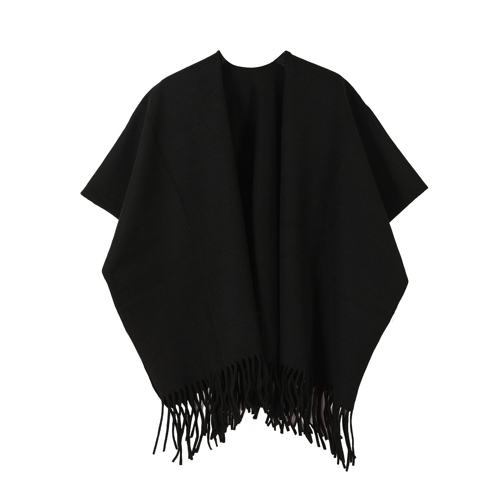 New Ink Painting Shawl High-End Travel Decoration Exterior Shawl Long Retro Cloak Tassel Cloak