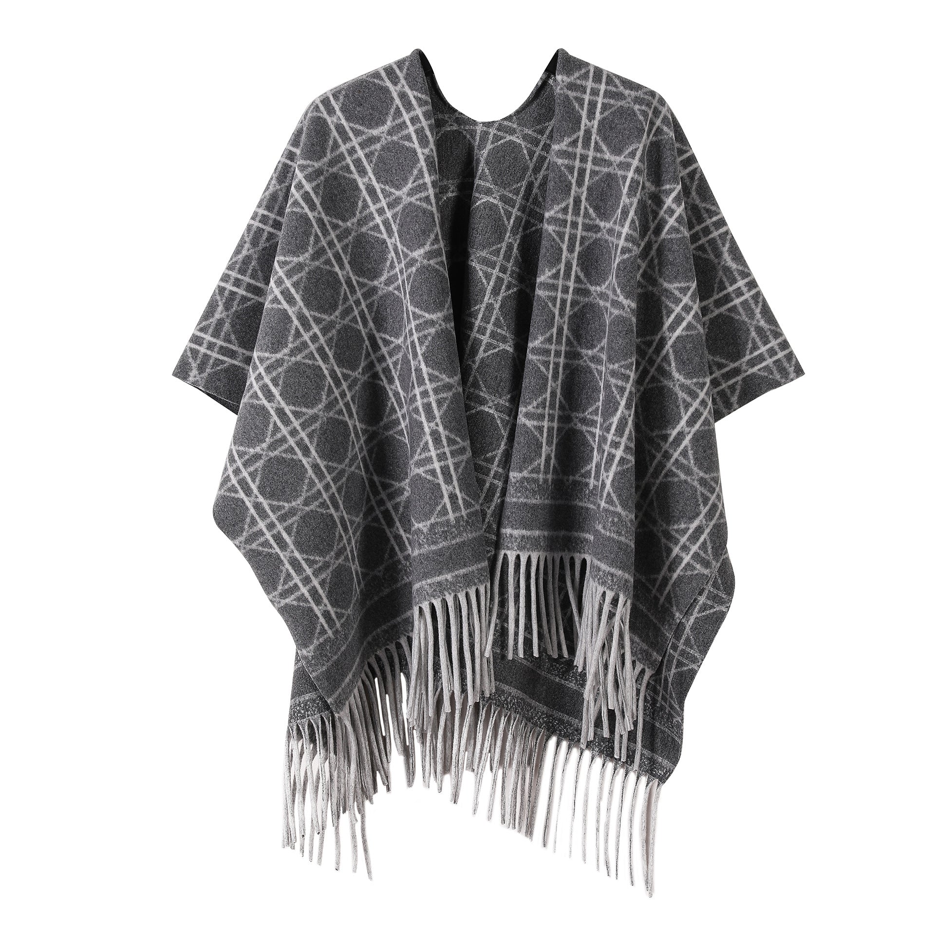 New Ink Painting Shawl High-End Travel Decoration Exterior Shawl Long Retro Cloak Tassel Cloak
