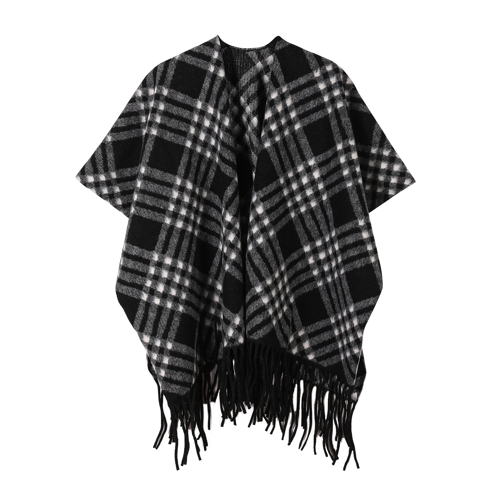 New Ink Painting Shawl High-End Travel Decoration Exterior Shawl Long Retro Cloak Tassel Cloak