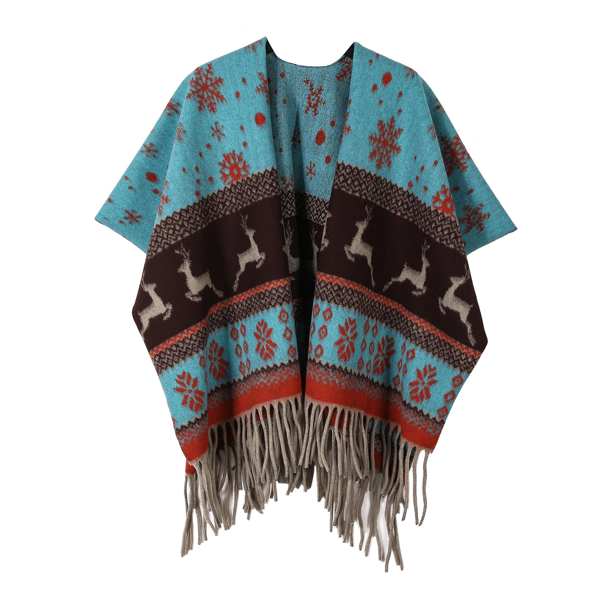 New Ink Painting Shawl High-End Travel Decoration Exterior Shawl Long Retro Cloak Tassel Cloak
