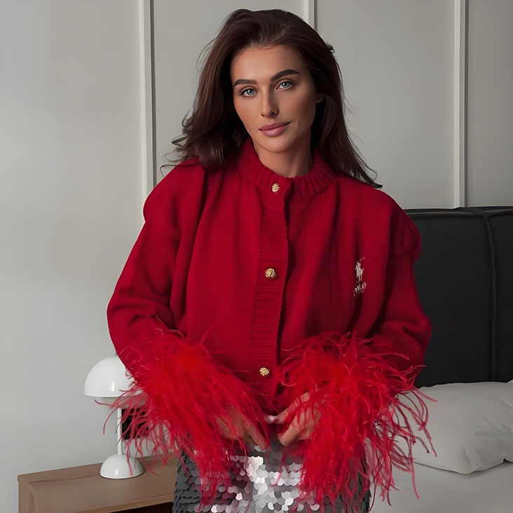 Fringe - Sleeve Knit Cardigan
