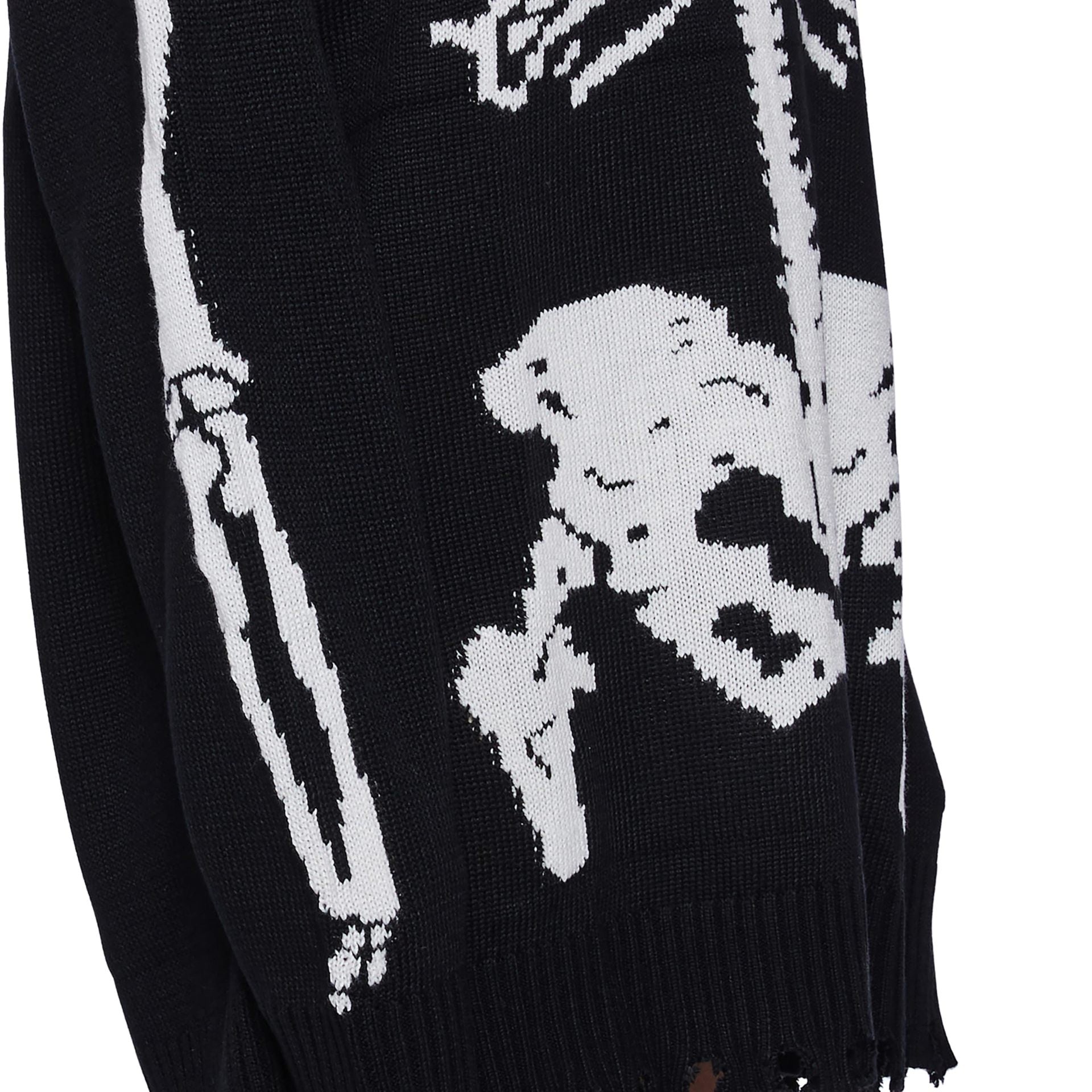 Distressed Hole - Ripped Skeleton - Jacquard Knit Dress
