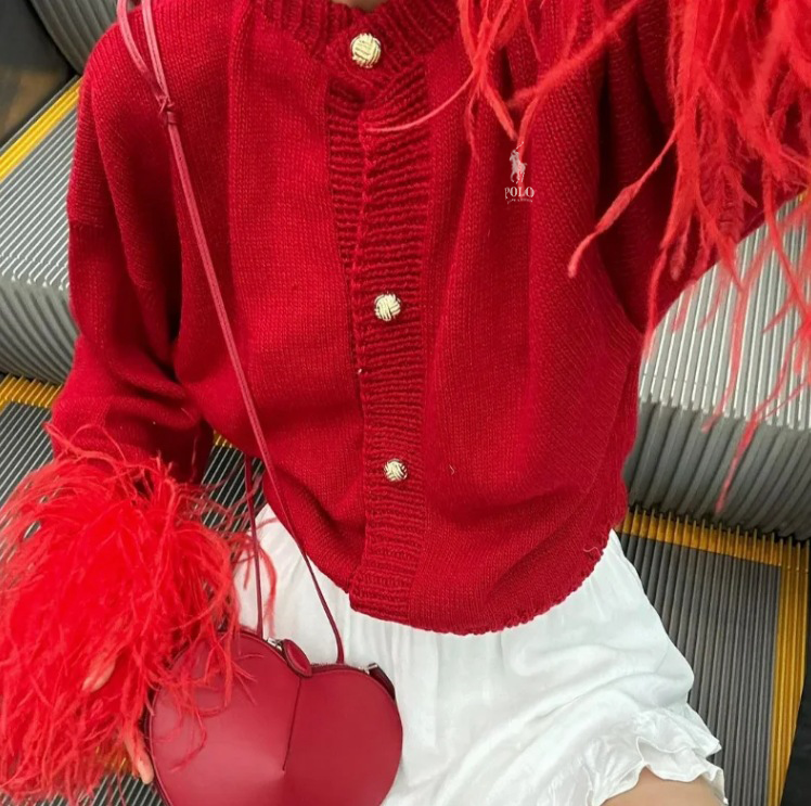 Fringe - Sleeve Knit Cardigan
