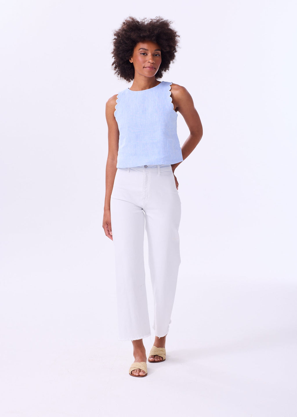 The Scallop Linen Tank