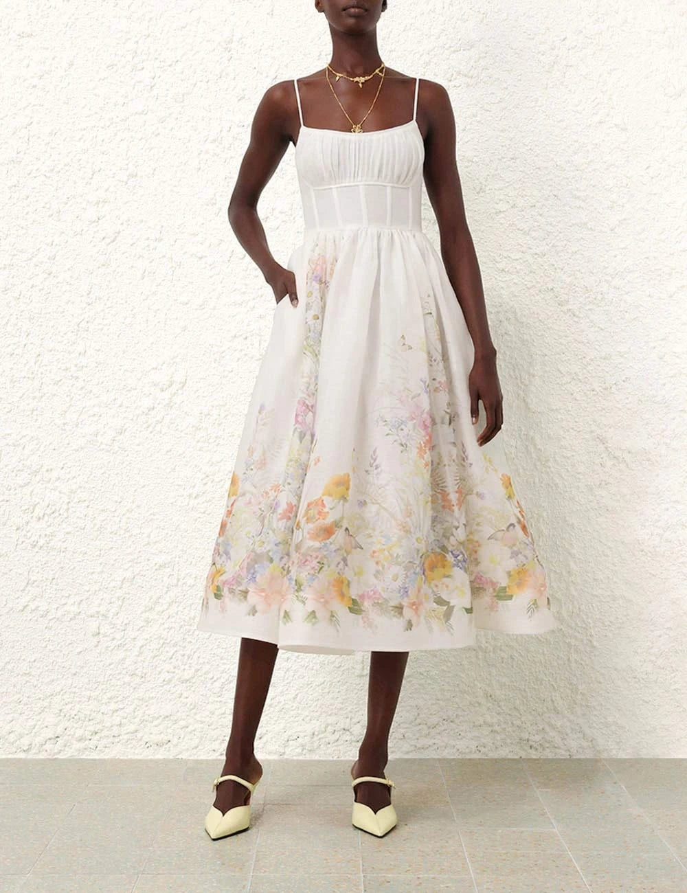 Natura Ruched Midi Dress
