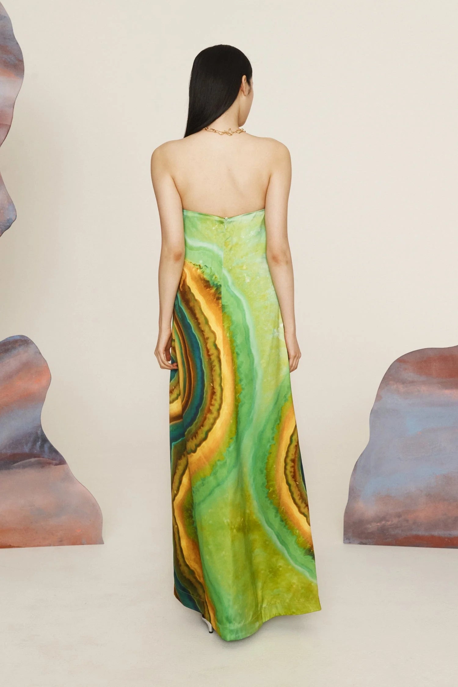 Gradient - Dyed Strapless Maxi Dress