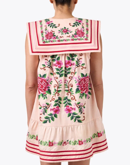 Pink Embroidered Cotton Dress