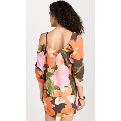 Asymmetric One - Shoulder Floral - Printed Dress