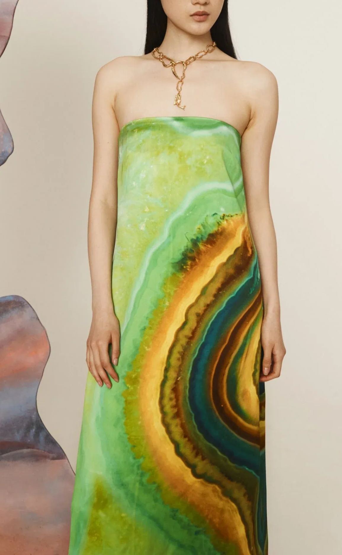 Gradient - Dyed Strapless Maxi Dress