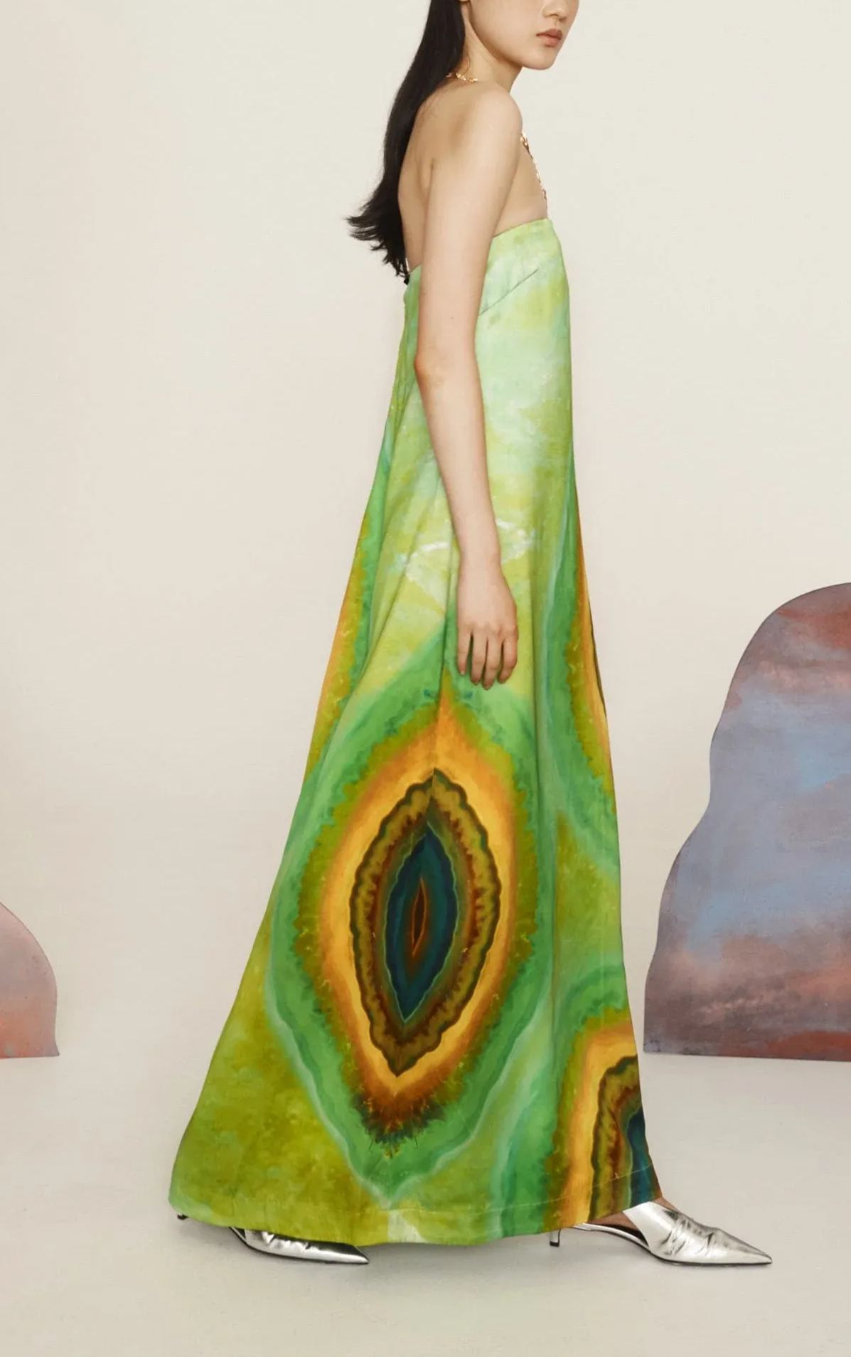 Gradient - Dyed Strapless Maxi Dress