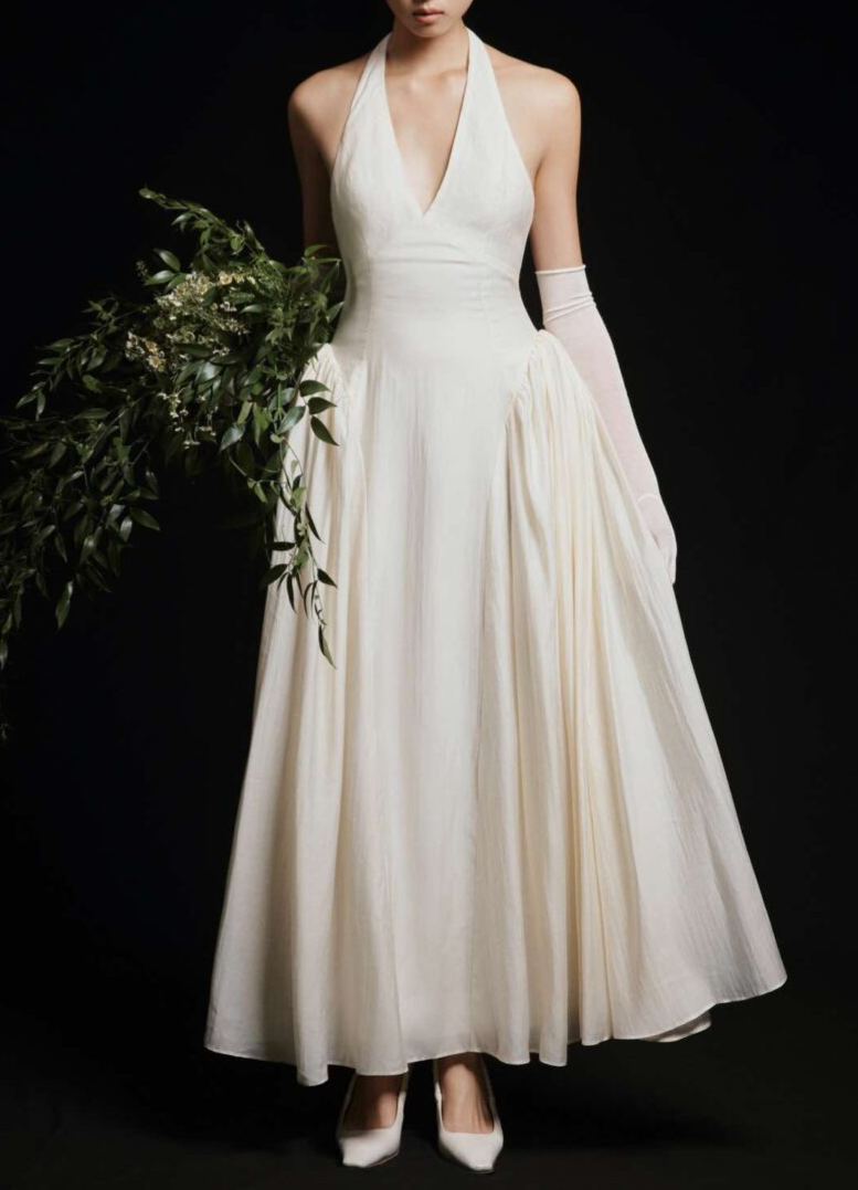 Halter - Neck Open - Back High - Waist Ball Gown Dress