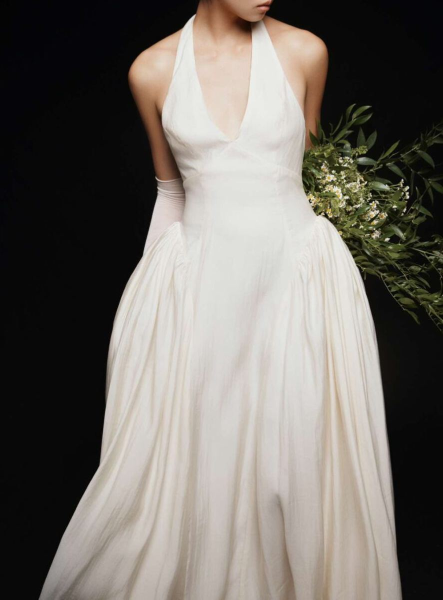 Halter - Neck Open - Back High - Waist Ball Gown Dress