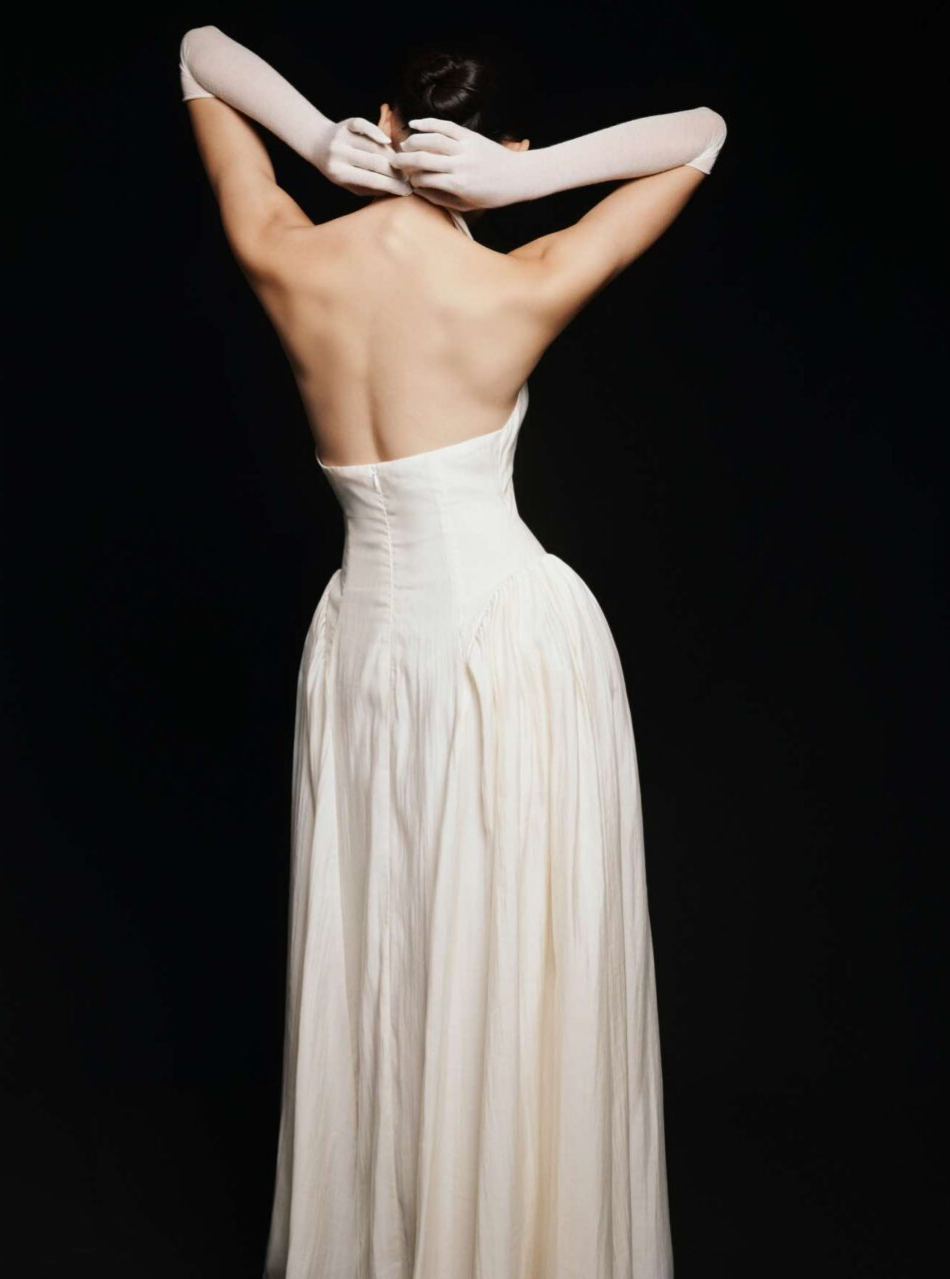 Halter - Neck Open - Back High - Waist Ball Gown Dress