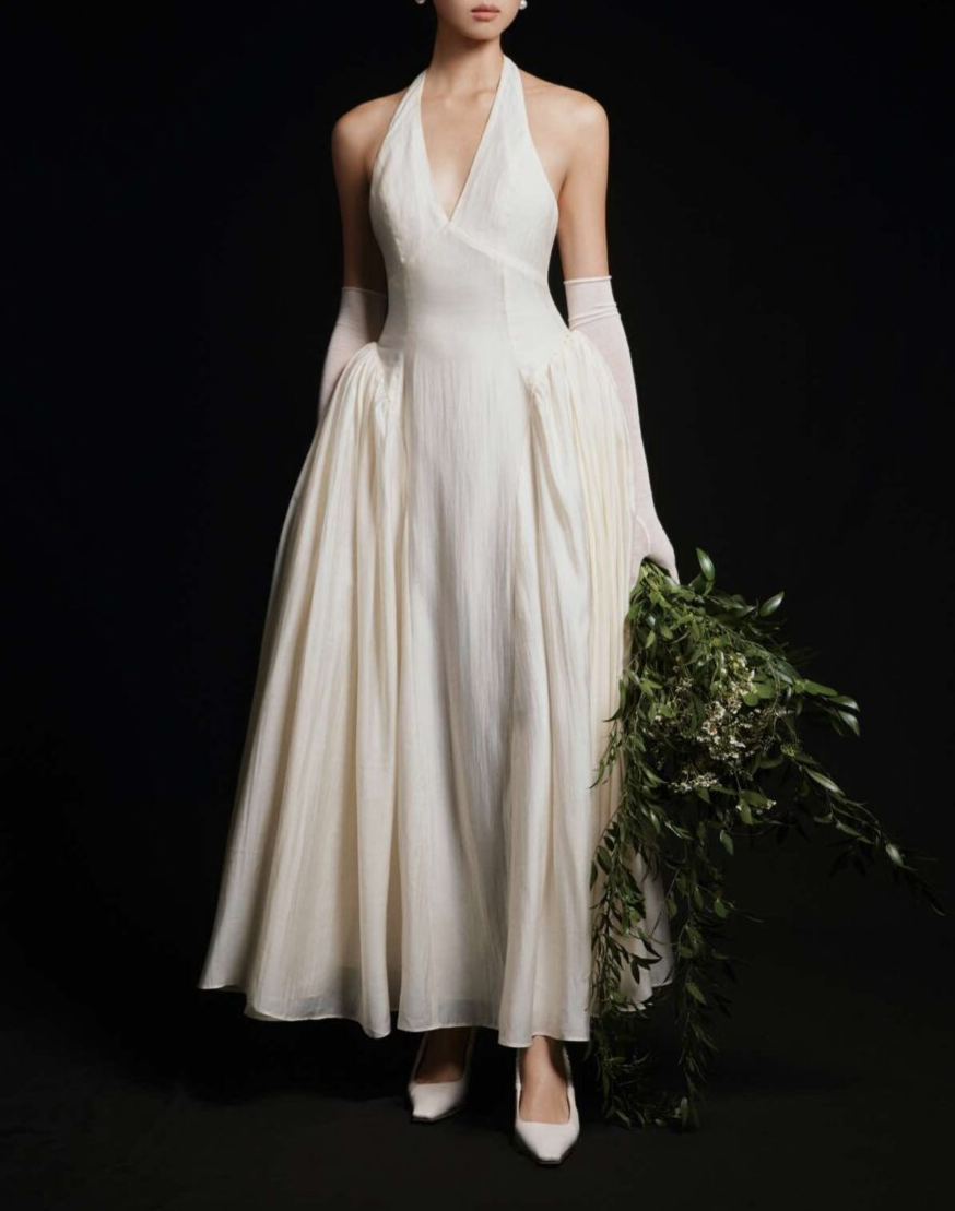 Halter - Neck Open - Back High - Waist Ball Gown Dress