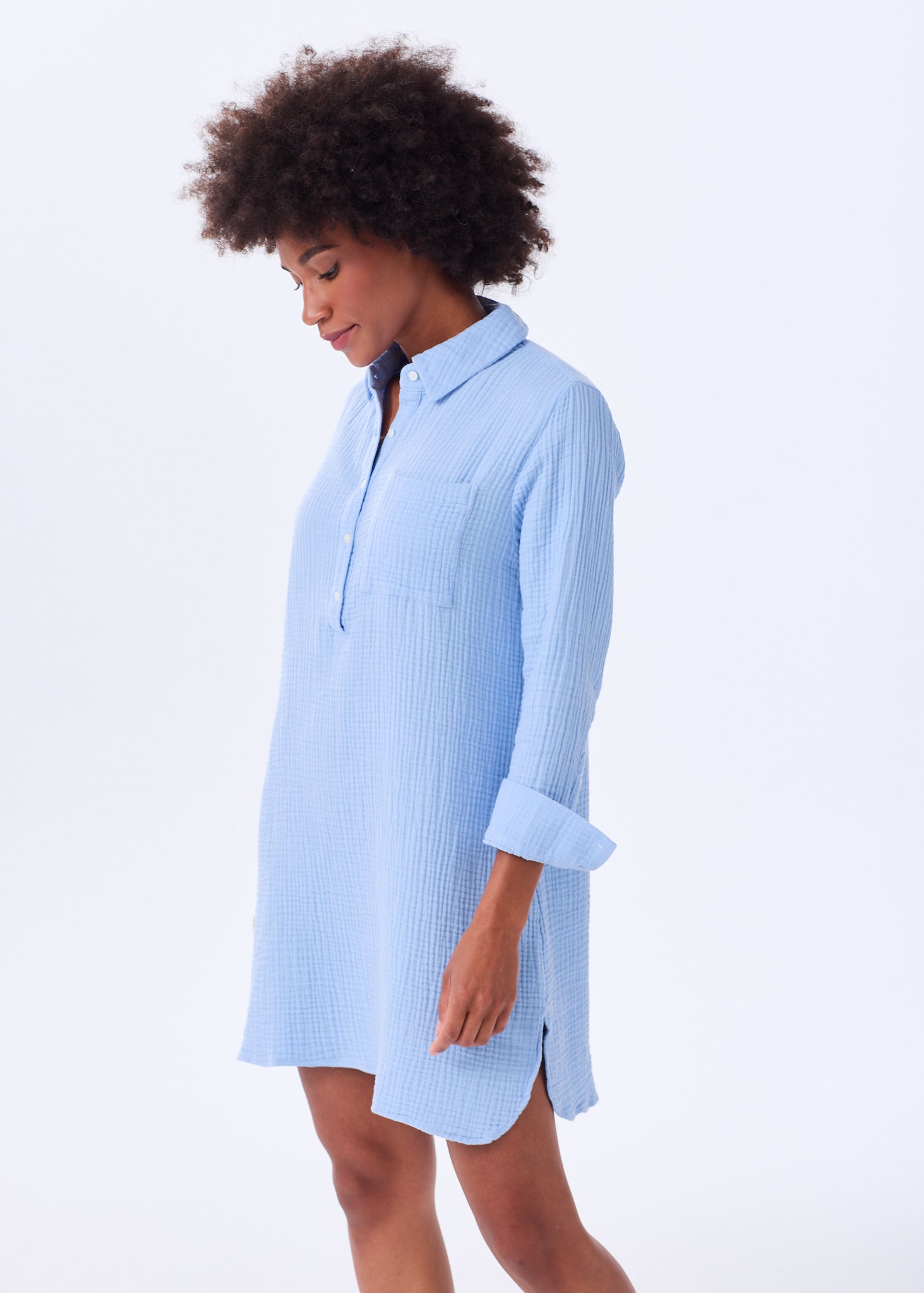 The Organic Cotton Gauze Shirt Dress - Triple Gauze